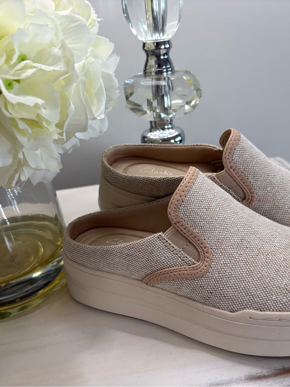 Cloudsteppers by Clarks Beige Slip-On Women's Sneakers - Picture 2 of 4